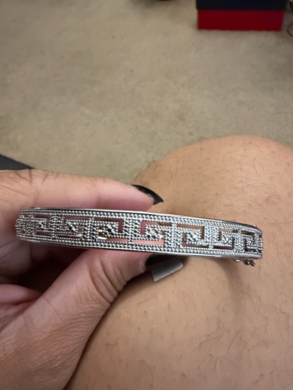 Steve Madden Silver-Tone Hinged Bangle Bracelet
